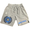 Grey Acid Wash Crest Shorts