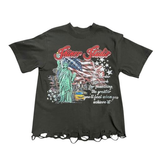 Liberty Distressed Cropped Shirt