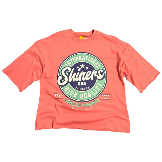 Shiner University Oversized Cropped Shirt