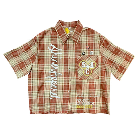 Cropped Flannel Shiner Button Up