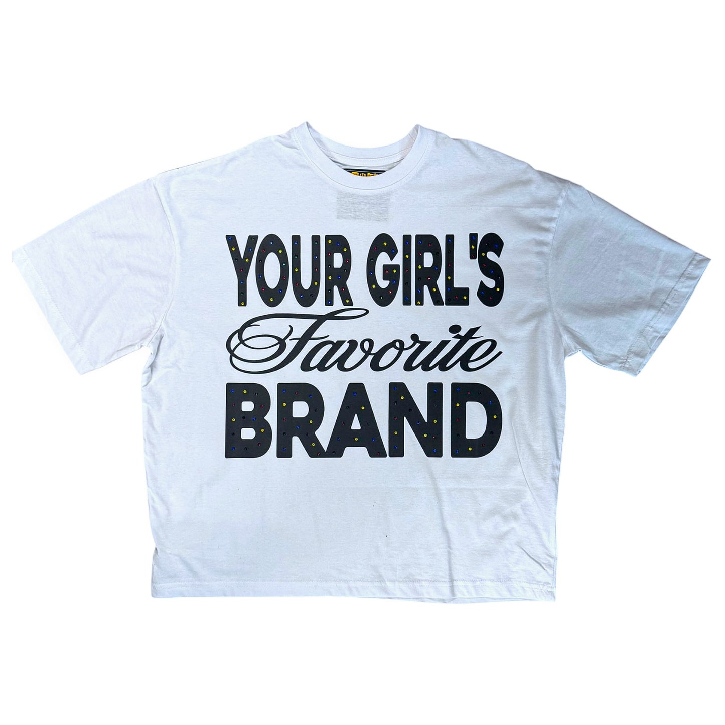 Favorite Brand Rhinestone Cropped Shirt