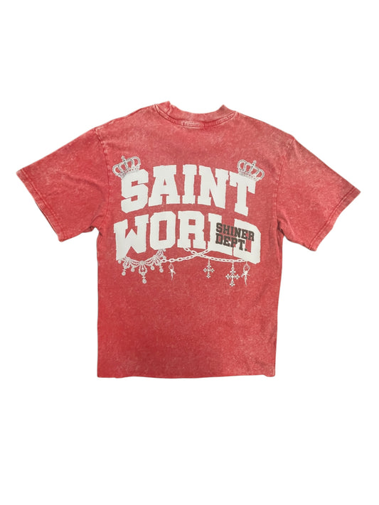 Acid Wash Cropped Saint World Shirt