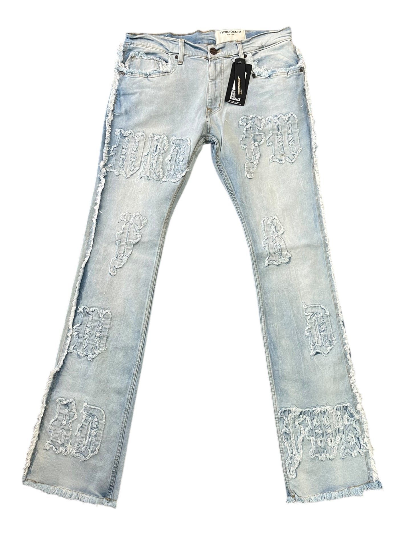 FWRD Denim Embroidery Light Stacked Jeans