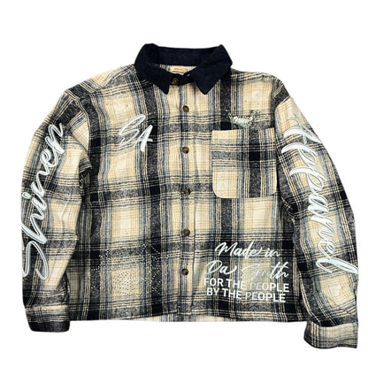 Shiner Boxy Web Rhinestone Button Up