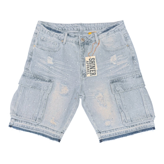 Shiner Rhinestone Blue Jean Shorts