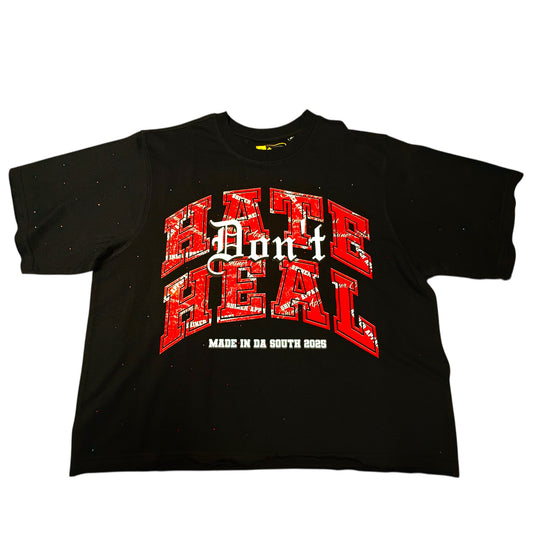 Rhinestone Hate Don’t Heal Oversized Shirt