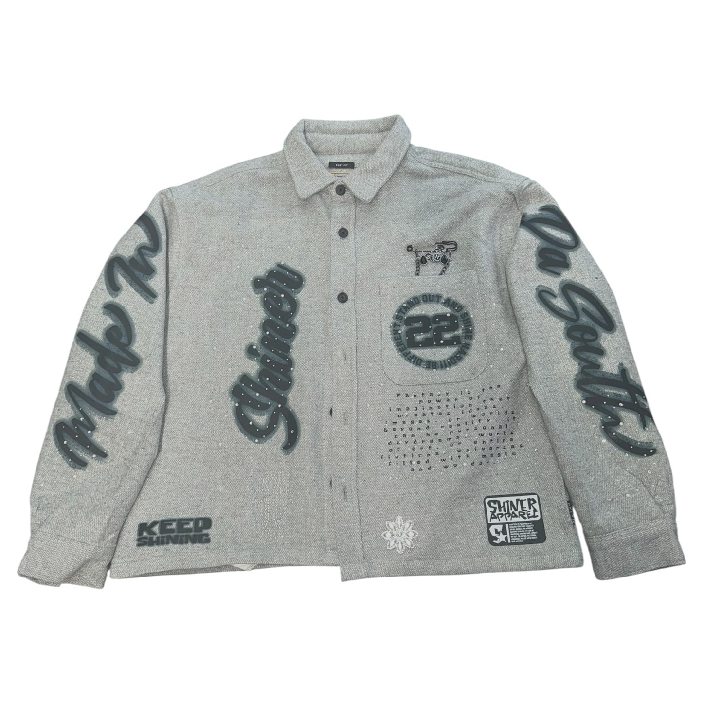 Shiner Rhinestone Button Up