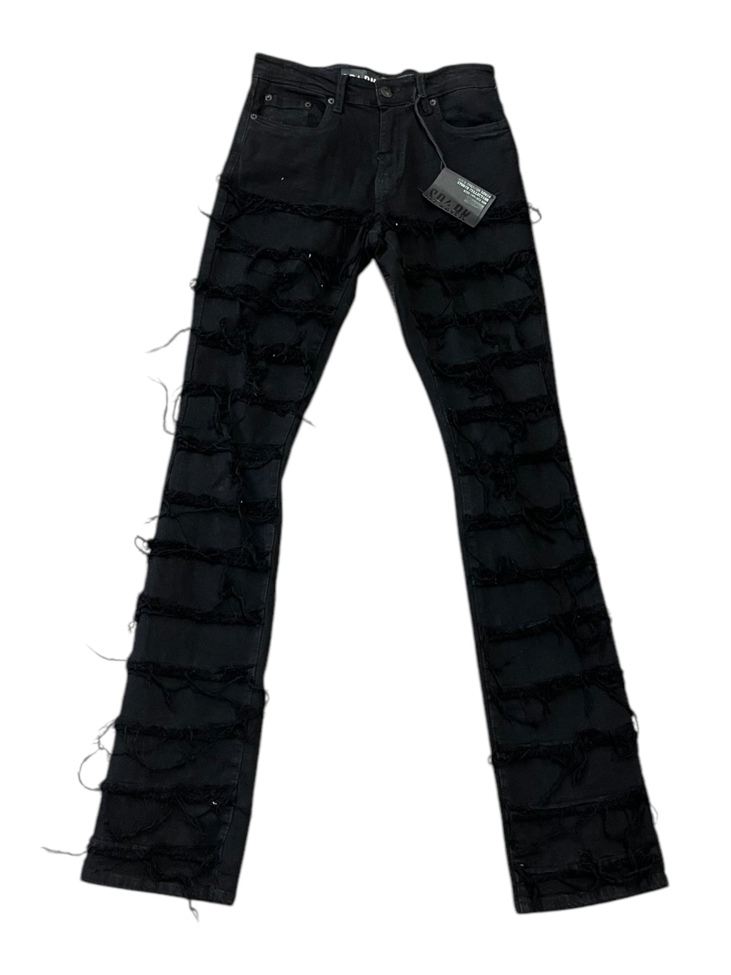 Spark Black Stacked Jeans