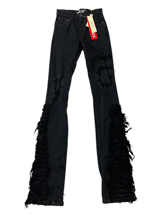 Taker Black Stacked Jeans