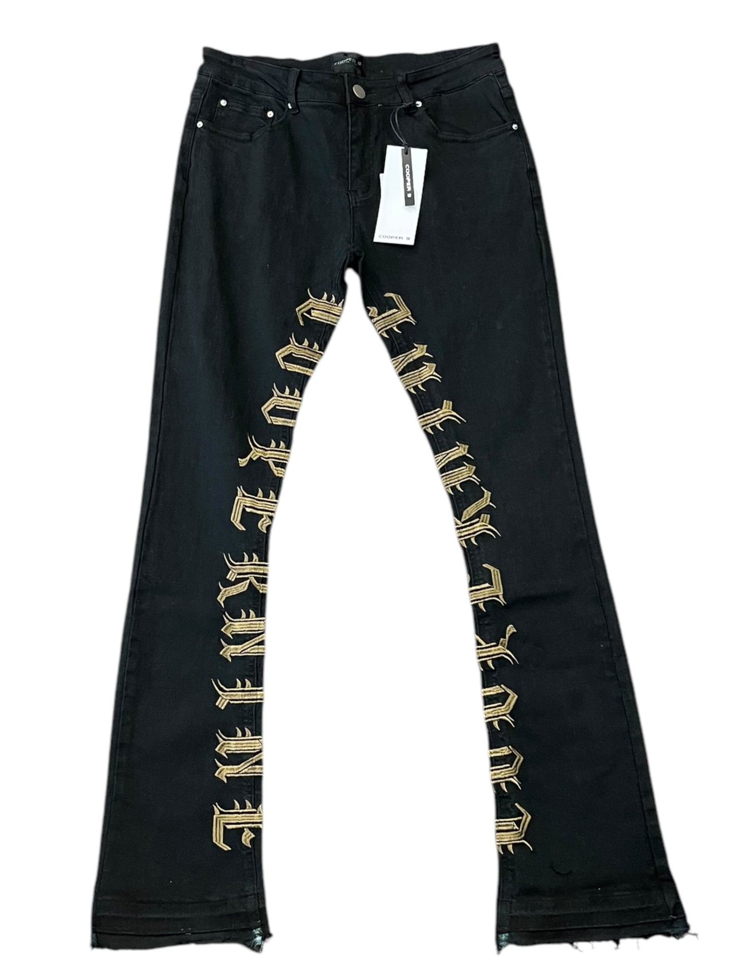 Cooper 9 Black Stacked Jeans