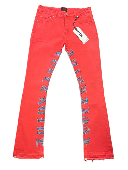 Cooper 9 Red Stacked Jeans