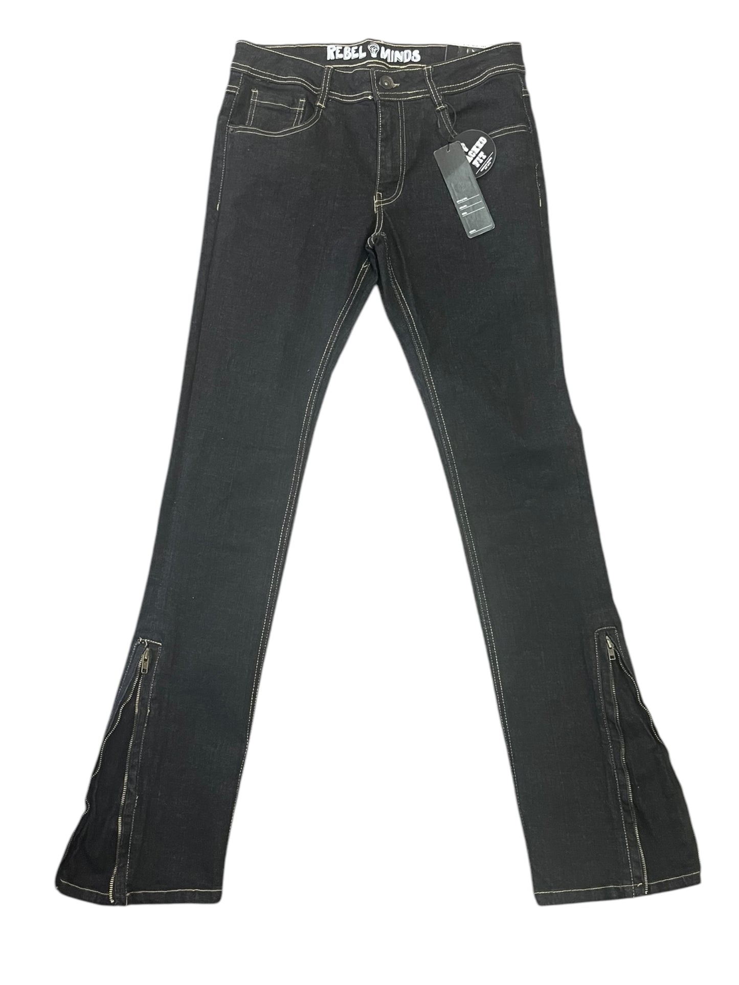 Rebel Minds Dark Denim  Stacked Jeans